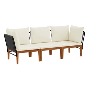 vidaXL 3 pcs Solid Acacia Wood & Rope Natural