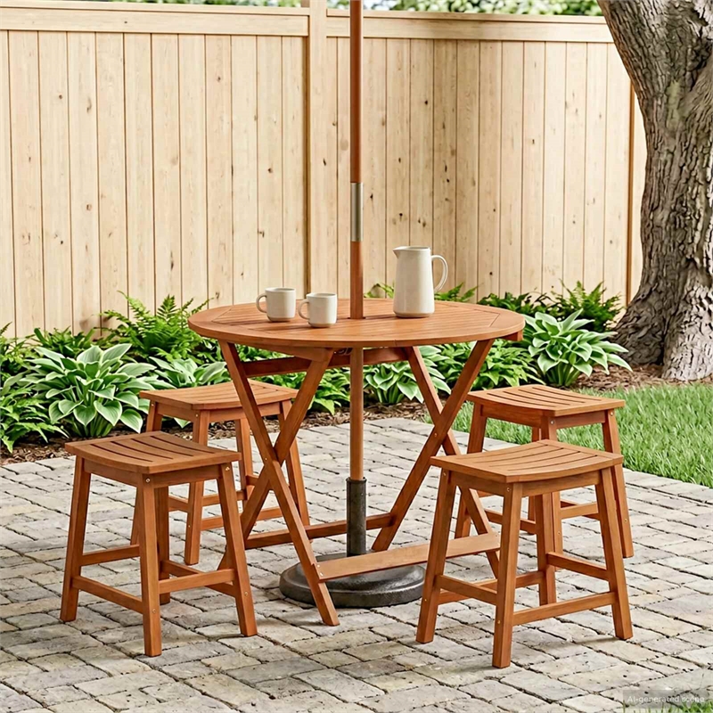 vidaXL Folding Garden Table Brown 35.43 x 29.53 in