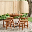 vidaXL Folding Garden Table Brown 35.43 x 29.53 in