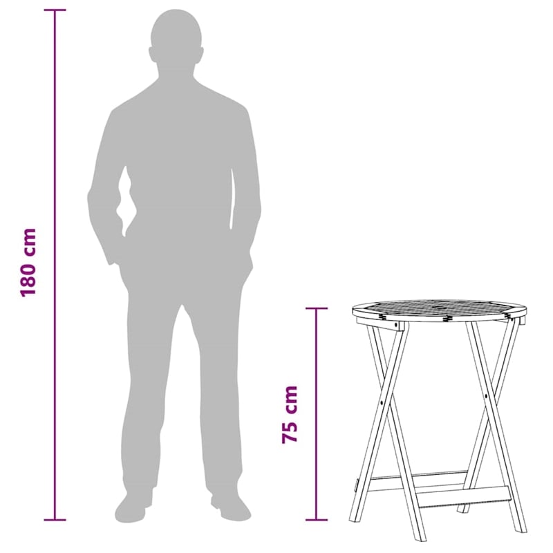 vidaXL Folding Patio Table 23.6