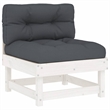 vidaXL 7 Piece Patio Lounge Set with Cushions White Solid Wood