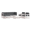 vidaXL 7 Piece Patio Lounge Set with Cushions White Solid Wood