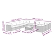 vidaXL 12 Piece Patio Lounge Set with Cushions Poly Rattan Brown