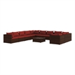 vidaXL 12 Piece Patio Lounge Set with Cushions Poly Rattan Brown