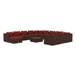 vidaXL 13 Piece Patio Lounge Set with Cushions Poly Rattan Brown