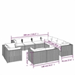 vidaXL 11 Piece Patio Lounge Set with Cushions Black Poly Rattan