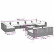 vidaXL 10 Piece Patio Lounge Set with Cushions Brown Poly Rattan