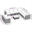 vidaXL 10 Piece Patio Lounge Set with Cushions Brown Poly Rattan