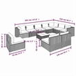 vidaXL 11 Piece Patio Lounge Set with Cushions Poly Rattan Brown