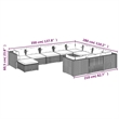 vidaXL 11 Piece Patio Lounge Set with Cushions Poly Rattan Brown