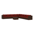 vidaXL 10 Piece Patio Lounge Set with Cushions Poly Rattan Brown