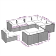 vidaXL 9 Piece Patio Lounge Set with Cushions Poly Rattan Black