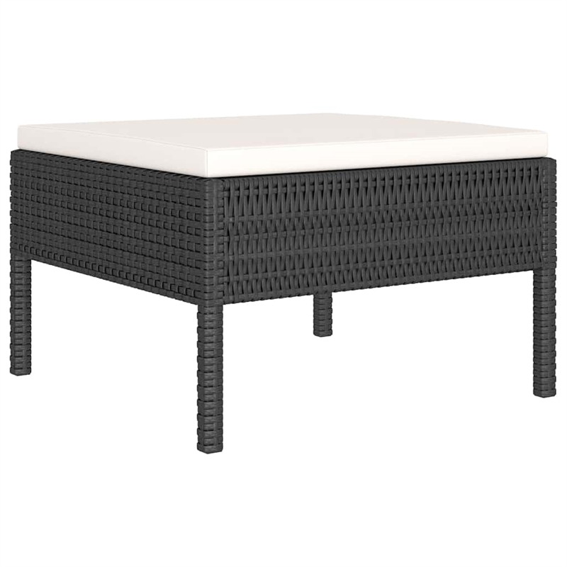 vidaXL 4 Piece Patio Lounge Set with Cushions Poly Rattan Black