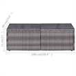 vidaXL 9 Piece Patio Lounge Set with Cushions Poly Rattan Gray