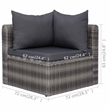 vidaXL 9 Piece Patio Lounge Set with Cushions Poly Rattan Gray