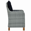 vidaXL 3 Piece Patio Lounge Set with Cushions Poly Rattan Light Gray