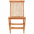 vidaXL 3 Piece Bistro Set with Green Cushions Solid Teak Wood