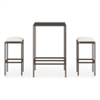 vidaXL 3 Piece Patio Bar Set with Cushions Poly Rattan Brown