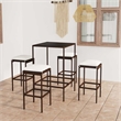 vidaXL 5 Piece Patio Bar Set with Cushions Poly Rattan Brown