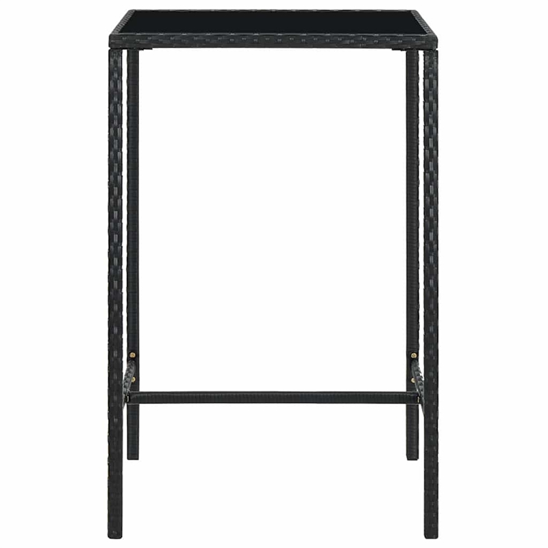 vidaXL 5 Piece Patio Bar Set with Cushions Poly Rattan Black