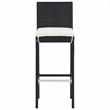 vidaXL 5 Piece Patio Bar Set with Cushions Poly Rattan Black