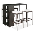 vidaXL 5 Piece Patio Bar Set with Cushions Poly Rattan Brown