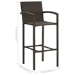 vidaXL 3 Piece Patio Bar Set Brown Solid Wood