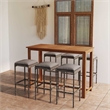 vidaXL 7 Piece Patio Bar Set with Cushions Gray