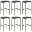 vidaXL 7 Piece Patio Bar Set with Cushions Gray