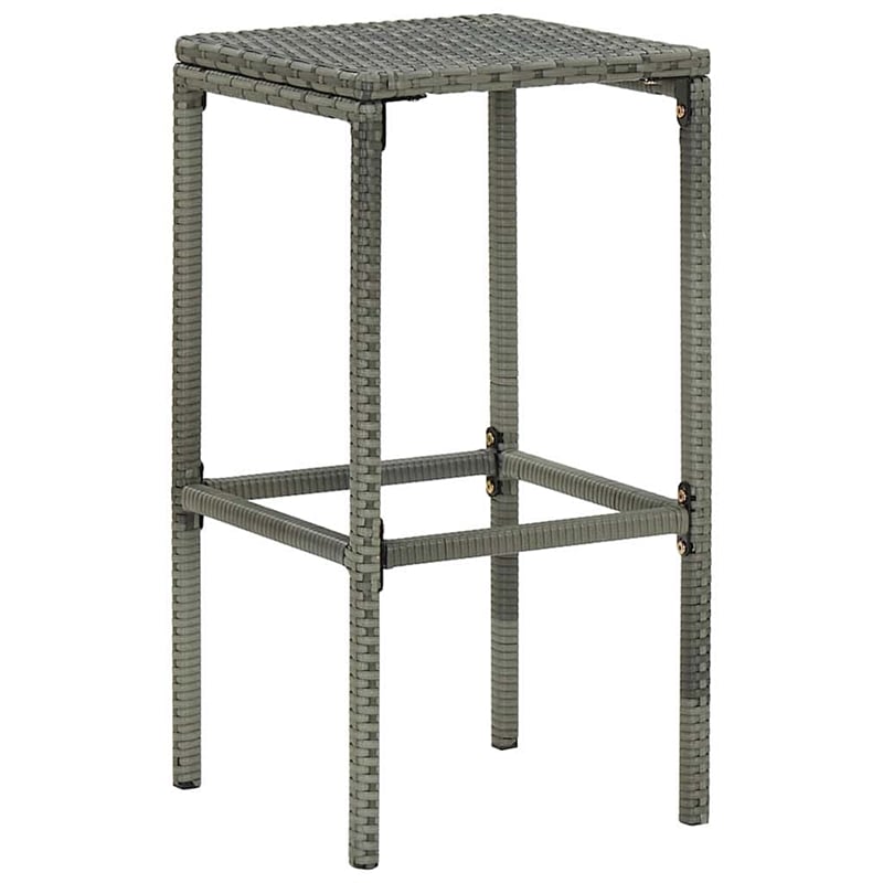 vidaXL 7 Piece Patio Bar Set with Cushions Gray