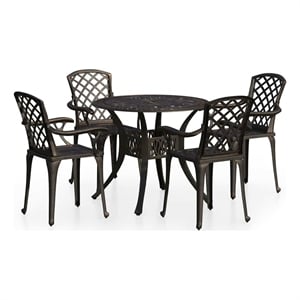 vidaXL 5 Piece Bistro Set Cast Aluminum Bronze
