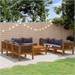 vidaXL 9 Piece Patio Lounge Set with Cushion Solid Acacia Wood