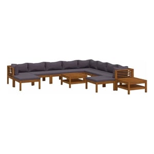 vidaxl 12 piece patio lounge set with cushion solid acacia wood