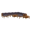 vidaXL 12 Piece Patio Lounge Set with Cushion Solid Acacia Wood