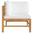 vidaXL 2-Seater Patio Sofa with Cream Cushions Solid Teak Wood