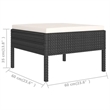 vidaXL 8 Piece Patio Lounge Set with Cushions Poly Rattan Black