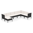 vidaXL 8 Piece Patio Lounge Set with Cushions Poly Rattan Black