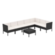 vidaXL 8 Piece Patio Lounge Set with Cushions Poly Rattan Black