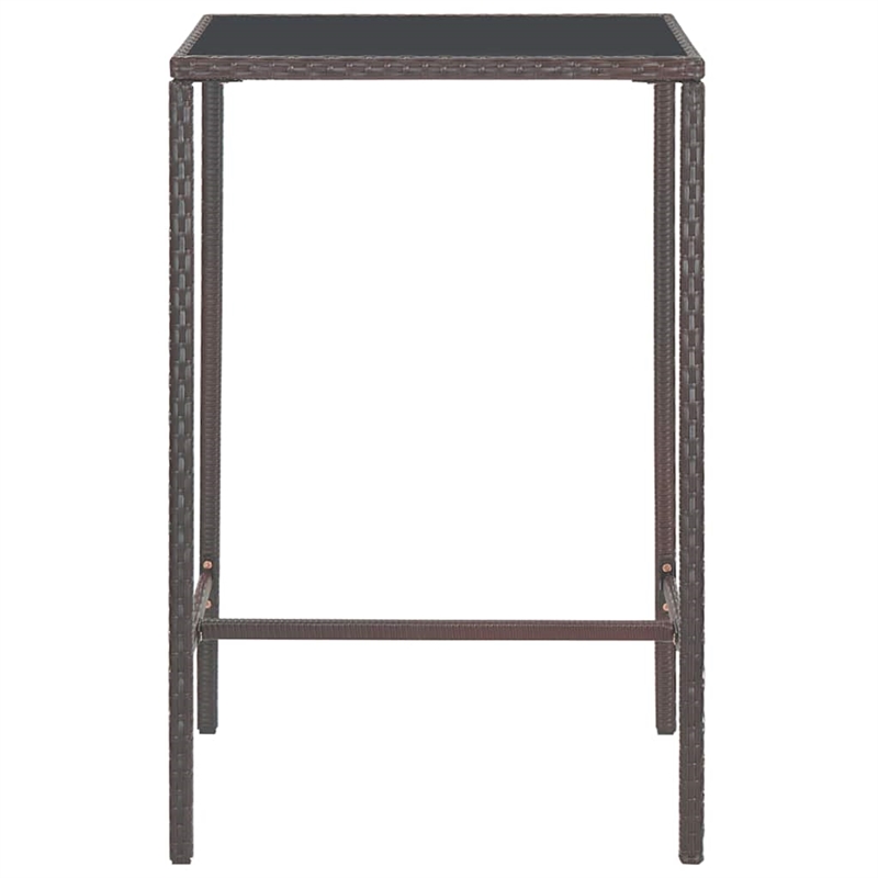 vidaXL 5 Piece Patio Bar Set with Cushions Poly Rattan Brown
