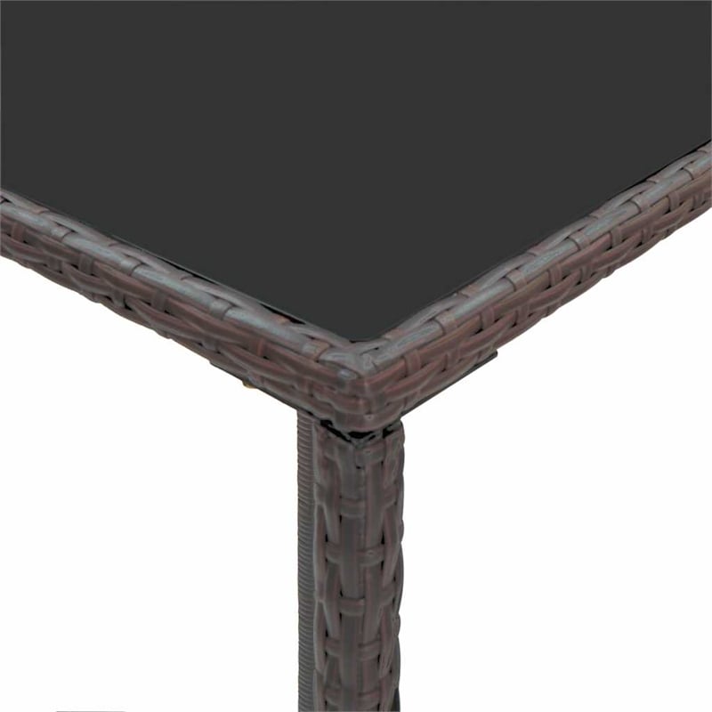 vidaXL 5 Piece Patio Bar Set with Cushions Poly Rattan Brown