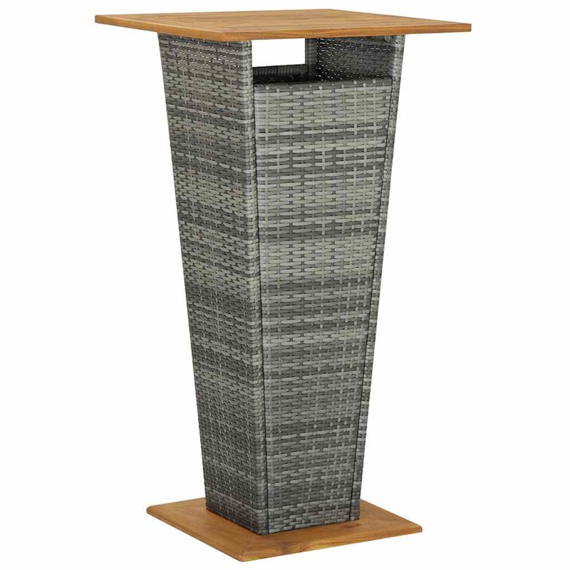 vidaXL 5 Piece Patio Bar Set with Cushions Poly Rattan Gray