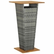 vidaXL 5 Piece Patio Bar Set with Cushions Poly Rattan Gray