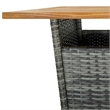 vidaXL 5 Piece Patio Bar Set with Cushions Poly Rattan Gray
