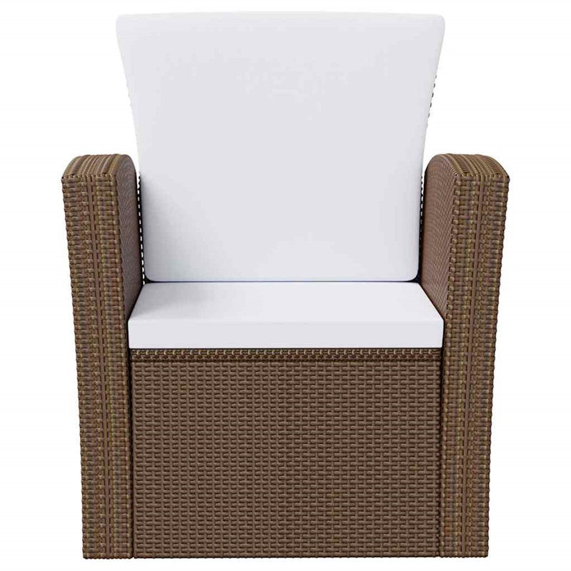 vidaXL 8 Piece Patio Lounge Set with Cushions Poly Rattan Brown