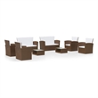 vidaXL 8 Piece Patio Lounge Set with Cushions Poly Rattan Brown