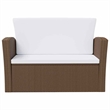 vidaXL 16 Piece Patio Lounge Set with Cushions Poly Rattan Brown