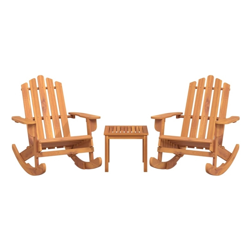 vidaXL 3 Piece Adirondack Patio Lounge Set Solid Wood Acacia