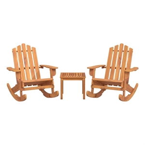 vidaXL 3 Piece Adirondack Patio Lounge Set Solid Wood Acacia