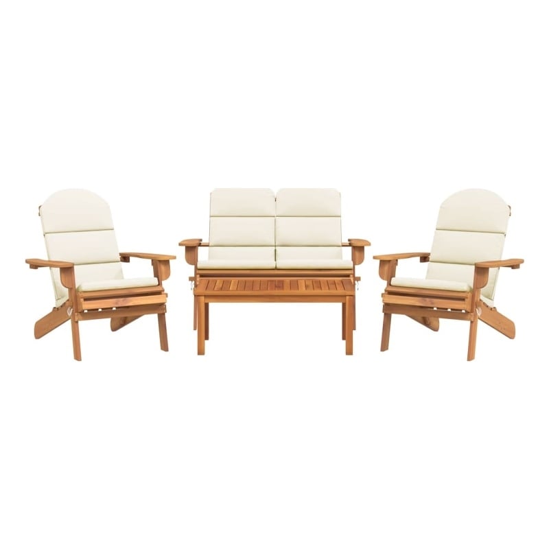 vidaXL 4 Piece Adirondack Patio Lounge Set Solid Wood Acacia