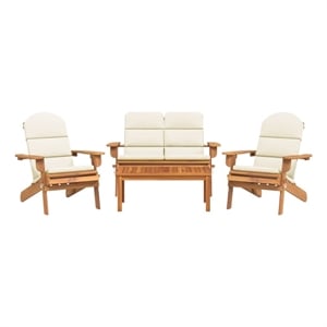 vidaXL 4 Piece Adirondack Patio Lounge Set Solid Wood Acacia